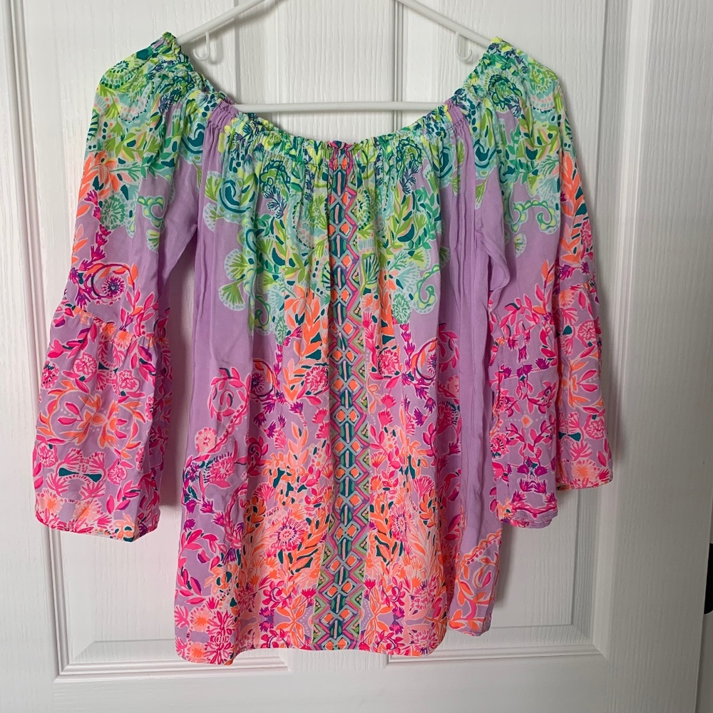 Lilly Pulitzer Nevie Off The Shoulders Sunshine Vibes XS NWT